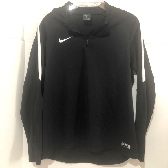Nike Tops - NIKE Dri Fit Soccer pull over 1/4 zip black track jacket size L womens mens